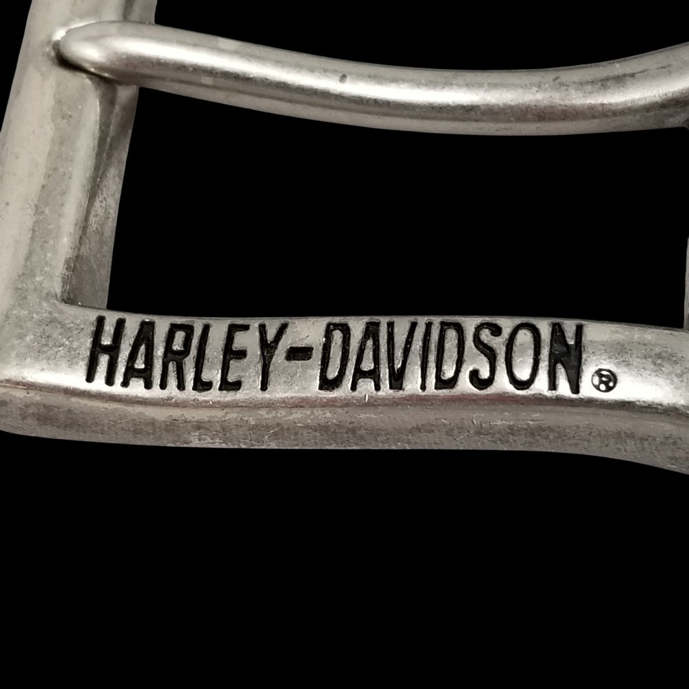 Harley Davidson Belt Buckle, Silver Tone Rectangular, USA Made - Picture 5 of 9